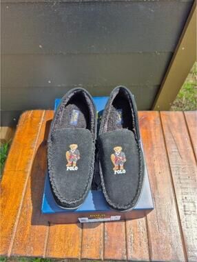 Polo Ralph Lauren Brenan Bear Moccasin Slippers MENS SIZE 9 (HARD TO FIND) Suede